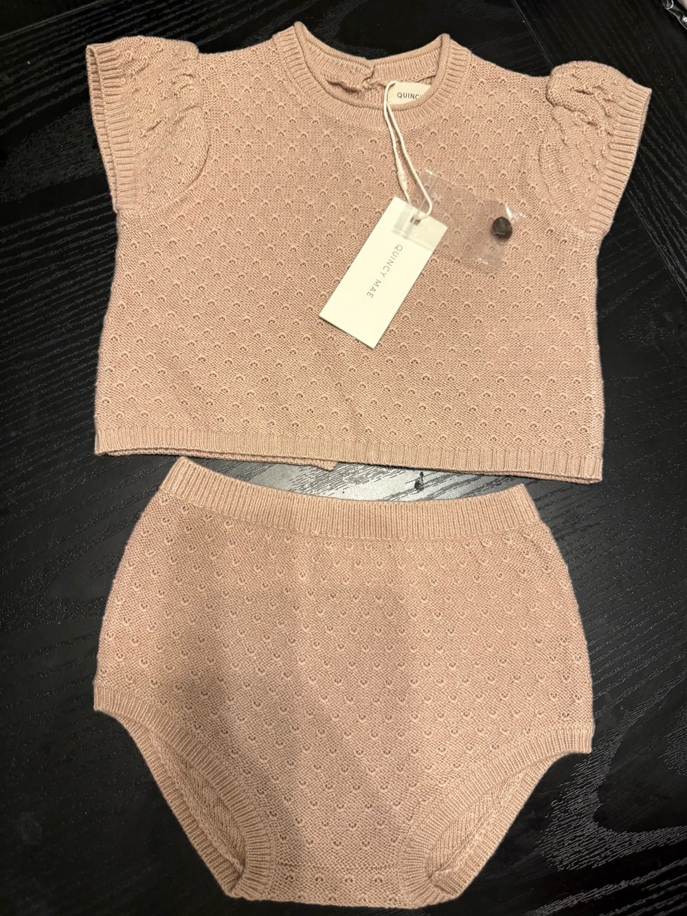 Quincy Mae Blush Knit Two-Piece Set - Textured Bloom